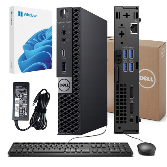 New Dell Optiplex 5070 Micro Set i5-9500T 6x2.2GHz 16GB 256GB SSD WIFI Windows 11 Professional with keyboard and mouse