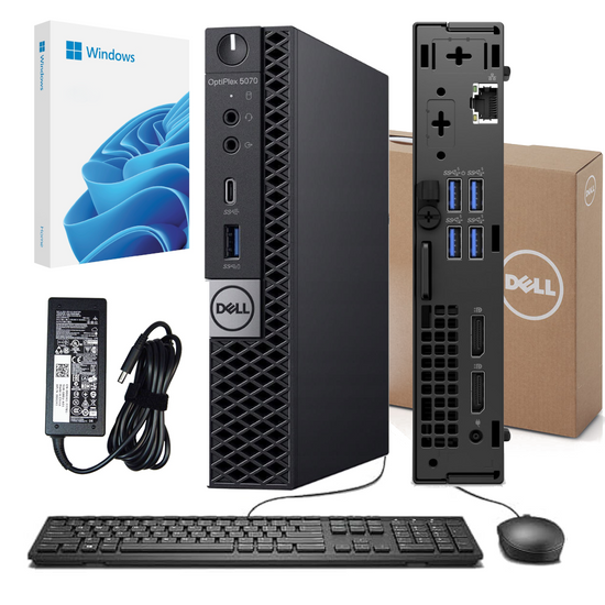 Nouveau Pack Dell Optiplex 5070 Micro i5-9500T 6x2.2GHz 16Go 256Go SSD WIFI Windows 10 Professionnel avec clavier et souris