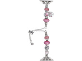 Nový náramek na smartwatch GlacierX Slider Clasp Beaded Charm Bracelet Magenta Glow pro Apple Watch 38/40/41mm Stříbrná-magenta