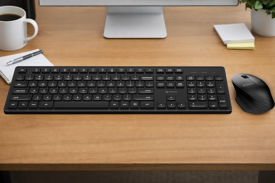 New Wireless Office Set Triadyn ALYA Keyboard SKATHI and Mouse GREIP 1600 DPI Black