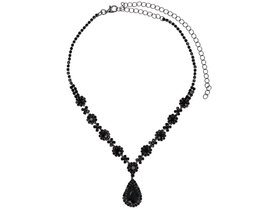 Conjunto de joyería Gótico Negro, collar + pendientes