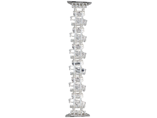 Nouvelle bracelet pour smartwatch GlacierX Gleam Crystals Stretch Bracelet Moonstone pour Apple Watch 38/40/41mm Gris