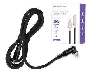 New Encore Energy USB-C Lightning cable with a movable plug QC PD 3A 27W for charging and data transfer 100 cm braided EE122-CL
