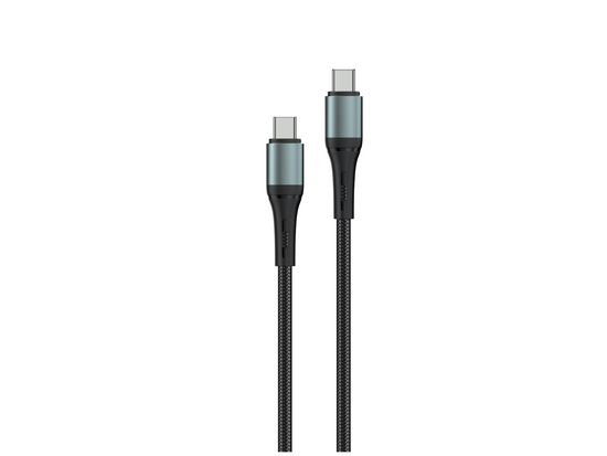 Nuovo cavo Encore Energy USB-C x2 3A cavo QC PD 60W per ricarica e trasferimento dati 100 cm intrecciato nero EE103-CC