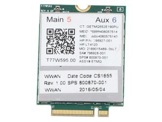 Modem WWAN T77W595 800870-001 pour HP 725 G3 755 G3 820 G3 840 G3 650 G2 655 G2 ZBook 15 G3 ZBook 15u G3 ZBook 17 G3