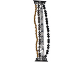 Nouvelle bracelet pour smartwatch GlacierX Multi Strand Beaded Bracelet Onyx Gold pour Apple Watch 38/40/41mm Argent-noir-or.