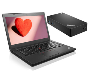 Lenovo ThinkPad T460 i5-6200U 16GB 512GB SSD 1920x1080 Class A- Windows 10 Home + Lenovo Docking Station 40A70045EU