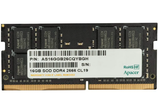 Neu APACER 16GB DDR4 2666MHz SODIMM CL19 1.2V RAM (AS16GGB26CQYBGH) OEM