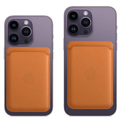 Original Portefeuille Apple iPhone en cuir brun doré avec MagSafe