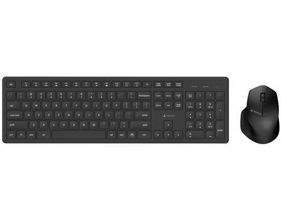 Nuovo Set Ufficio Wireless Triadyn ALYA Tastiera SKATHI e Mouse GREIP 1600 DPI Nero