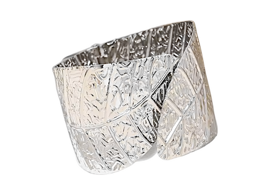 Bracelet de manchette Botanique Argenté