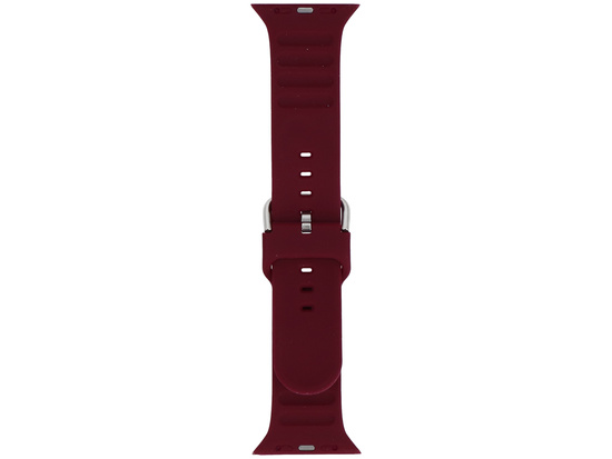 Pásek k smartwatchu GlacierX Silicone Grooved Burgundy pro Apple Watch 42/44/45/49mm Burgundský