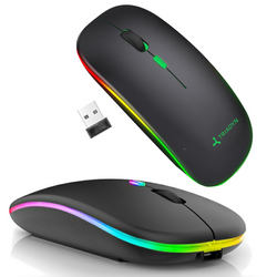 Нова Безпровідна Мишка Офісна Triadyn Callisto Bluetooth 2.4GHz RGB Slim 1600 DPI Чорна