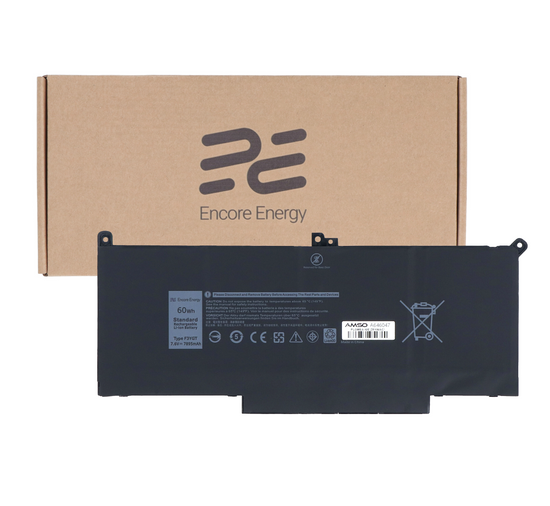 Nuova batteria Encore Energy per Dell Latitude 7280 7290 7380 7390 7480 7490 60Wh 7.6V 7895mAh F3YGT
