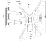 New Wall Mount for TV Monitor PLA65-443 13-55" 75x75 100x100 200x200 Articulating TV Black
