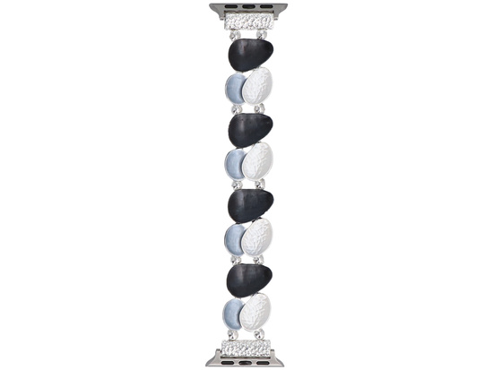 New GlacierX Gleam Almond Stretch Bracelet Storm Cloud for Apple Watch 38/40/41mm Silver-Black