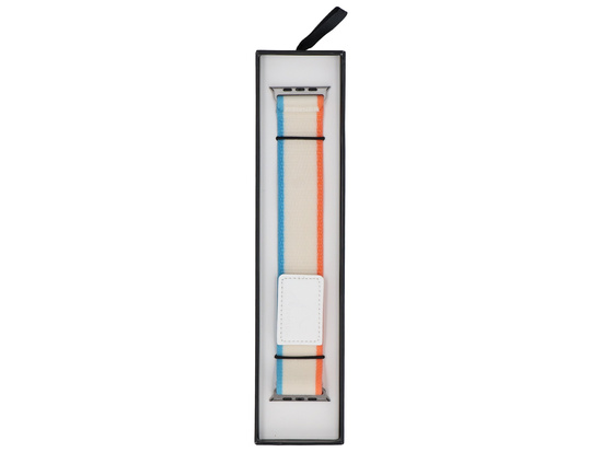 Neues GlacierX Nylon&Leather Tropical Cream Armband für Apple Watch 42/44/45/49mm Cremefarben