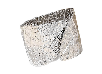 Bracelet de manchette Botanique Argenté