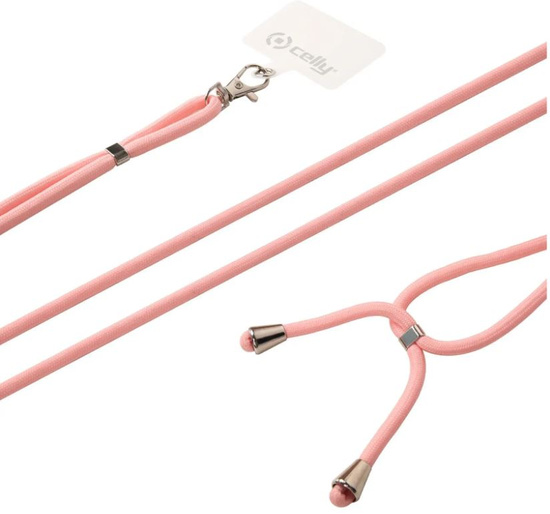 Nowa smycz pasek Celly do telefonu Różowa