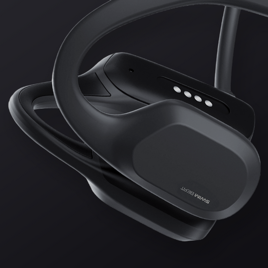 Nová vodotěsná Bluetooth sluchátka s kostním vedením Occamo SwimBeat na bazén pro plavání IP68 černá
