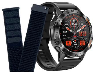 Nový chytrý hodinky GlacierX Protector Black + Pásek k chytrým hodinkám GlacierX Grip Strap Nylon Black 22mm