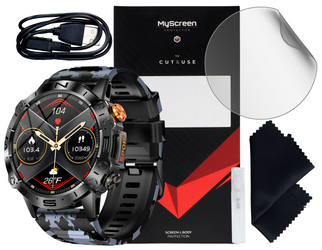 Nuovo Smartwatch GlacierX Tactical Black Camo + Pellicola protettiva