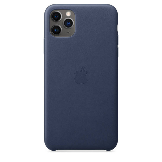 Originale Caso Apple Pelle iPhone 11 Pro Max blu notte