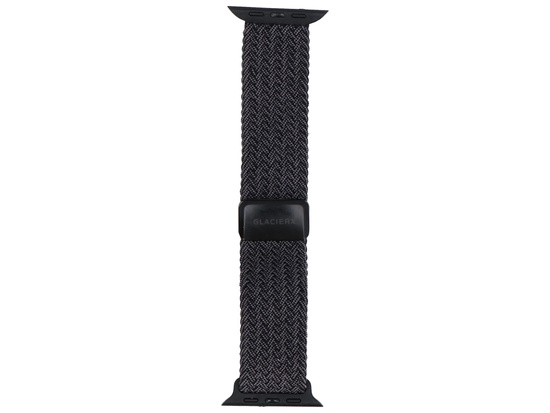 Nuovo cinturino GlacierX con fibbia magnetica intrecciata nera per Apple Watch 42/44/45/49mm Nero Grafite