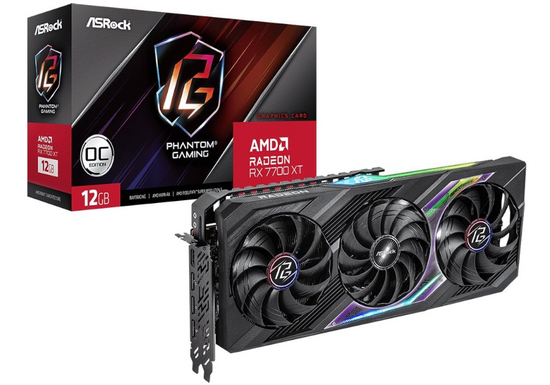 Відеокарта ASRock Radeon RX 7700 XT Gaming OC 12GB GDDR6 Високий Профіль