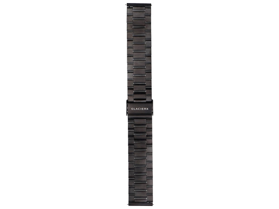 Neue Armbanduhr für Smartwatch GlacierX Classic Black Steel Schwarz 22mm