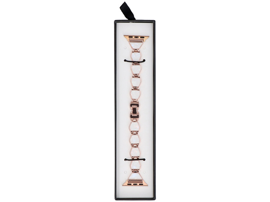 Nuovo bracciale per smartwatch GlacierX Pearl Glow Chain Bracelet Pink Moon per Apple Watch 38/40/41mm Rosa-Bianco