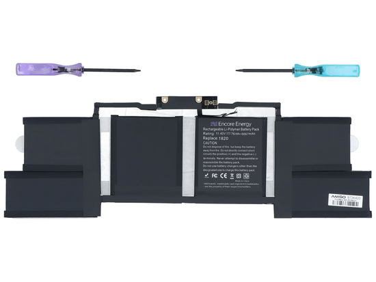 Nouvelle batterie Encore Energy pour Apple MacBook Pro 15 A1707 (2016 et 2017) 76Wh 11.4V 6667mAh A1820