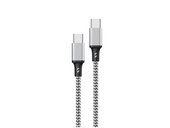 Neues Encore Energy USB-C x2 3A Kabel QC PD 60W zum Laden und Datentransfer 300 cm geflochten schwarz-weiß EE118-CC