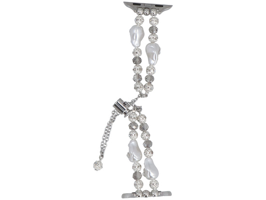 Nueva pulsera para smartwatch GlacierX Slider Clasp Double Chain Cosmic Bracelet Meteor Gleam para Apple Watch 38/40/41mm Plata Zirconitas