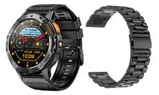 New Smartwatch GlacierX Lunar Black + Steel Bracelet