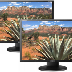 Set of Two Samsung SyncMaster 2443BW Monitors 24" 1920x1200 DVI D-SUB Class A-