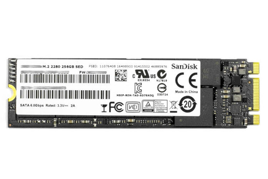 Sandisk X300 256GB M.2 2280 SATA 520/460 Mbps SSD 