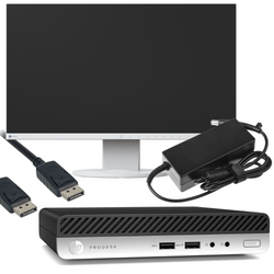 HP ProDesk 400 G4 Desktop Mini i5-8500T 6x2.1GHz 16GB 240GB SSD Windows 11 Home + Eizo EV2450 Monitor