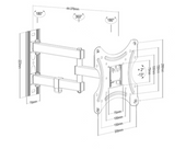 Nouveau Support Mural pour Téléviseur Écran PLA65-223 13-55" 75x75 100x100 200x200 Pivotant TV Noir