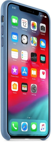 Nouvelle Étui en Cuir Original Apple iPhone XS Max Bleuet