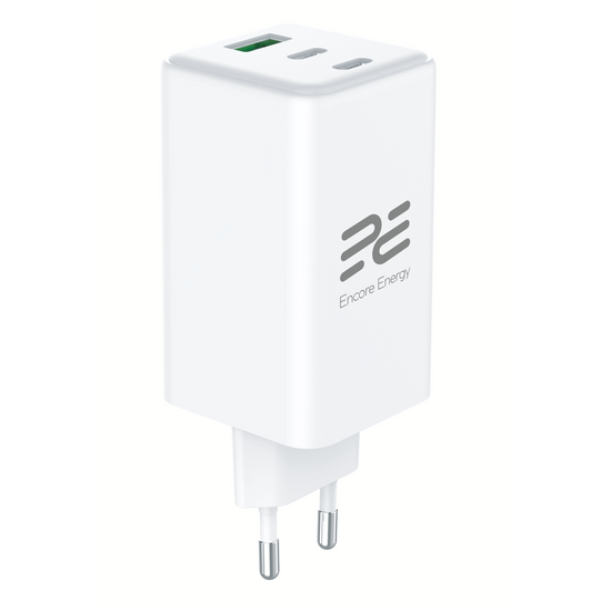 Nuovo caricabatterie da rete Encore Energy GaN QC PD 1x USB-A 30W 2x USB-C 100W MD-10083Z + cavo 2x USB-C 100cm