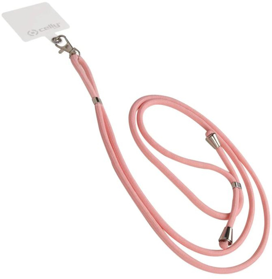 Nowa smycz pasek Celly do telefonu Różowa