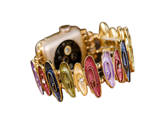 Nouvelle bracelet pour smartwatch GlacierX Gleam Waves Stretch Bracelet Joyful Splash pour Apple Watch 38/40/41mm Multicolore