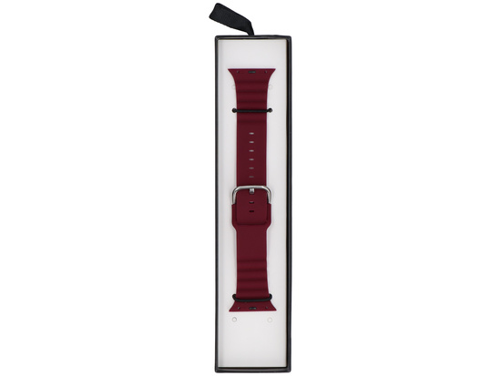 Pás pro smartwatch GlacierX Silicone Grooved Burgundy pro Apple Watch 38/40/41mm Burgundský
