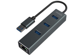 Nuovo Savio Hub AK-58 USB-A 3.1 Gen 1 a 3 porte con adattatore RJ-45