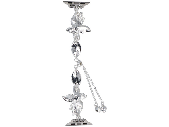 Nouvelle bracelet pour smartwatch GlacierX Slider Clasp Butterfly Motif Bracelet Céladon pour Apple Watch 38/40/41mm Argenté-Vert.