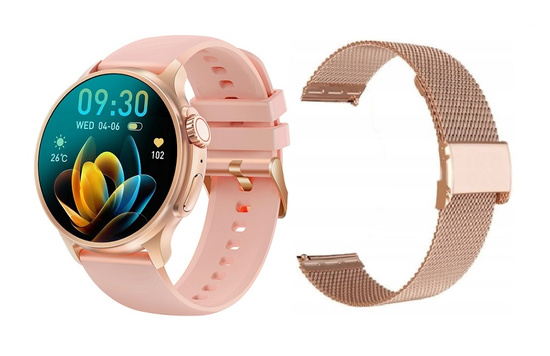 Chromebook Lenovo 300E 2nd Gen AST 2in1 Nero AMD A4-9120C 4GB 32GB 1366x768 Classe A Chrome OS + Smartwatch GlacierX Aura Oro Rosa + Bracciale in rete