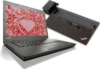 Торговий ноутбук Lenovo ThinkPad T440 i5-4300U 8GB 256GB SSD 1600x900 Клас A- Windows 10 Home + Док-станція Lenovo 40A2