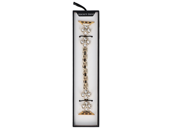Nuovo bracciale per smartwatch GlacierX Zirconia Cross Chain Bracelet Gold per Apple Watch 38/40/41mm oro