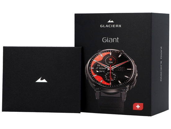 Nouveau Smartwatch GlacierX Giant Black + Film de protection GlacierX Foil Set Basic
